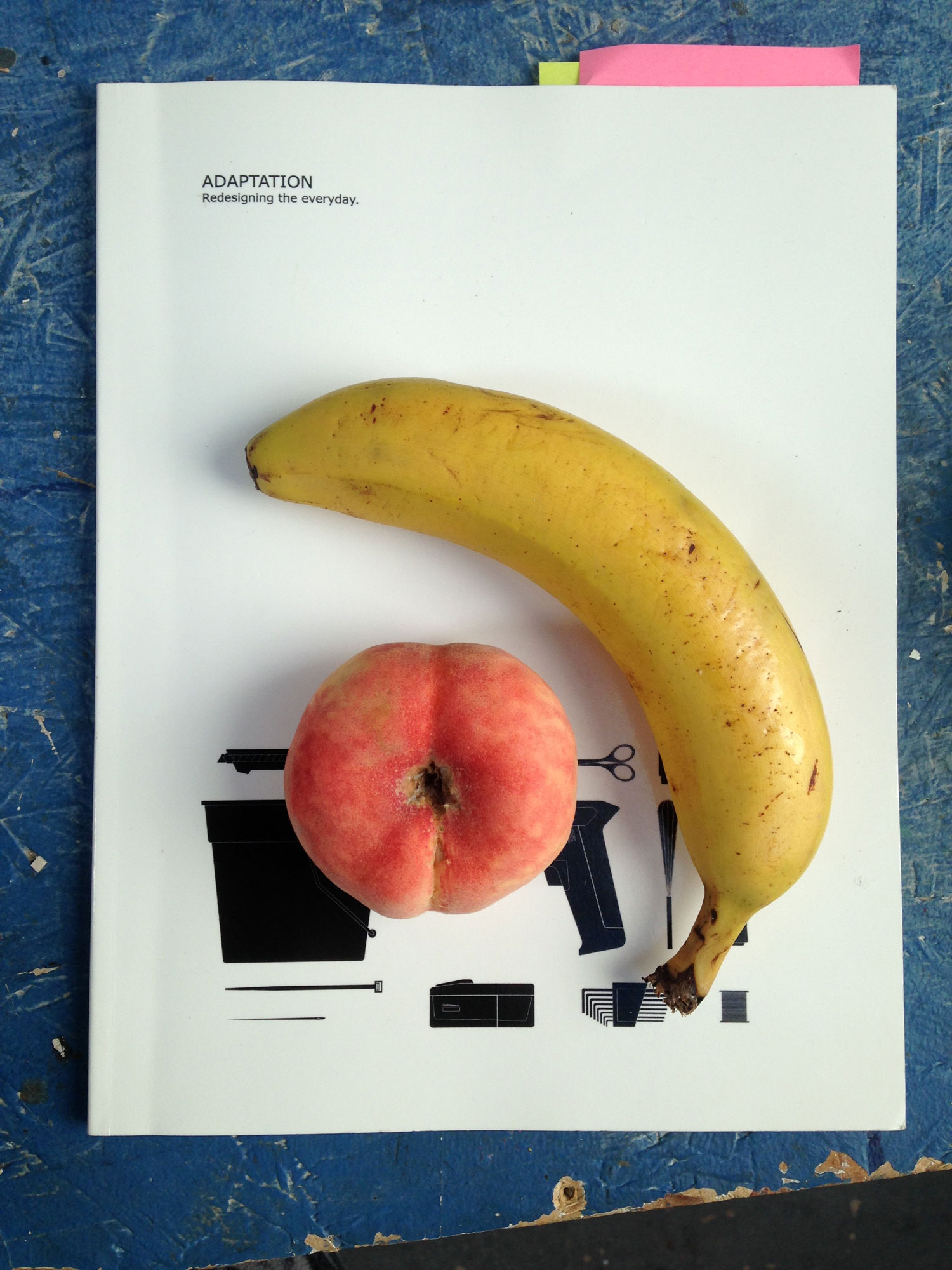 Adaptation: Redesigning the Everyday book with banana and peach placed on top