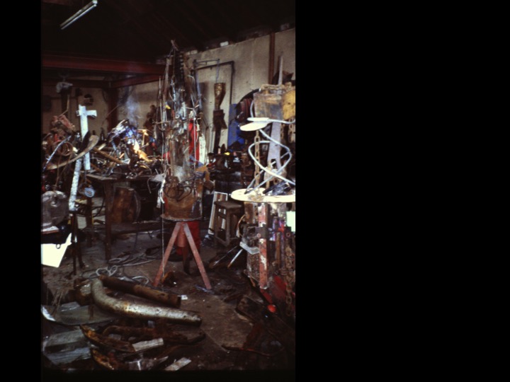 Archival image of messy workshop at SSW