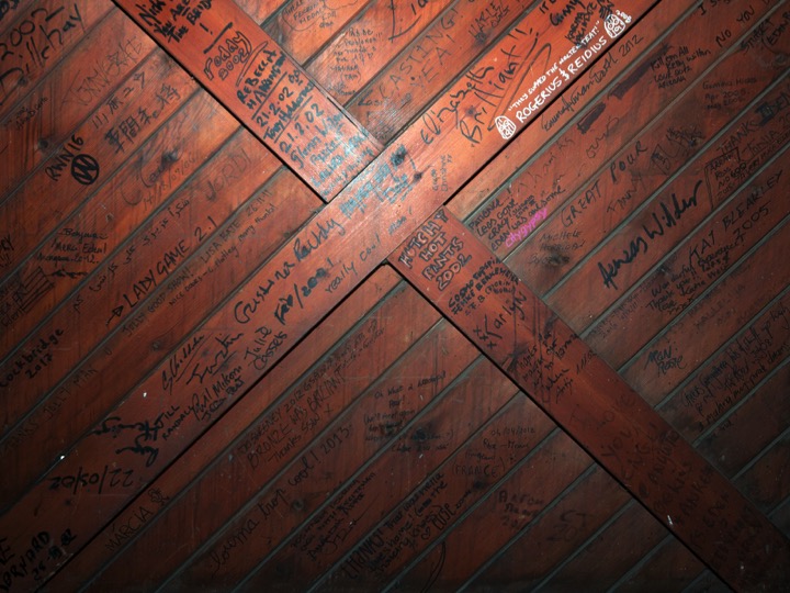 Signatures on the foundry door
