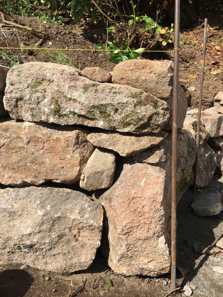 dry stone walling in progress